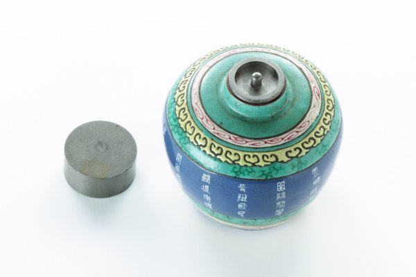 【古壺・名壺】紫砂粉彩錫蓋茶壺