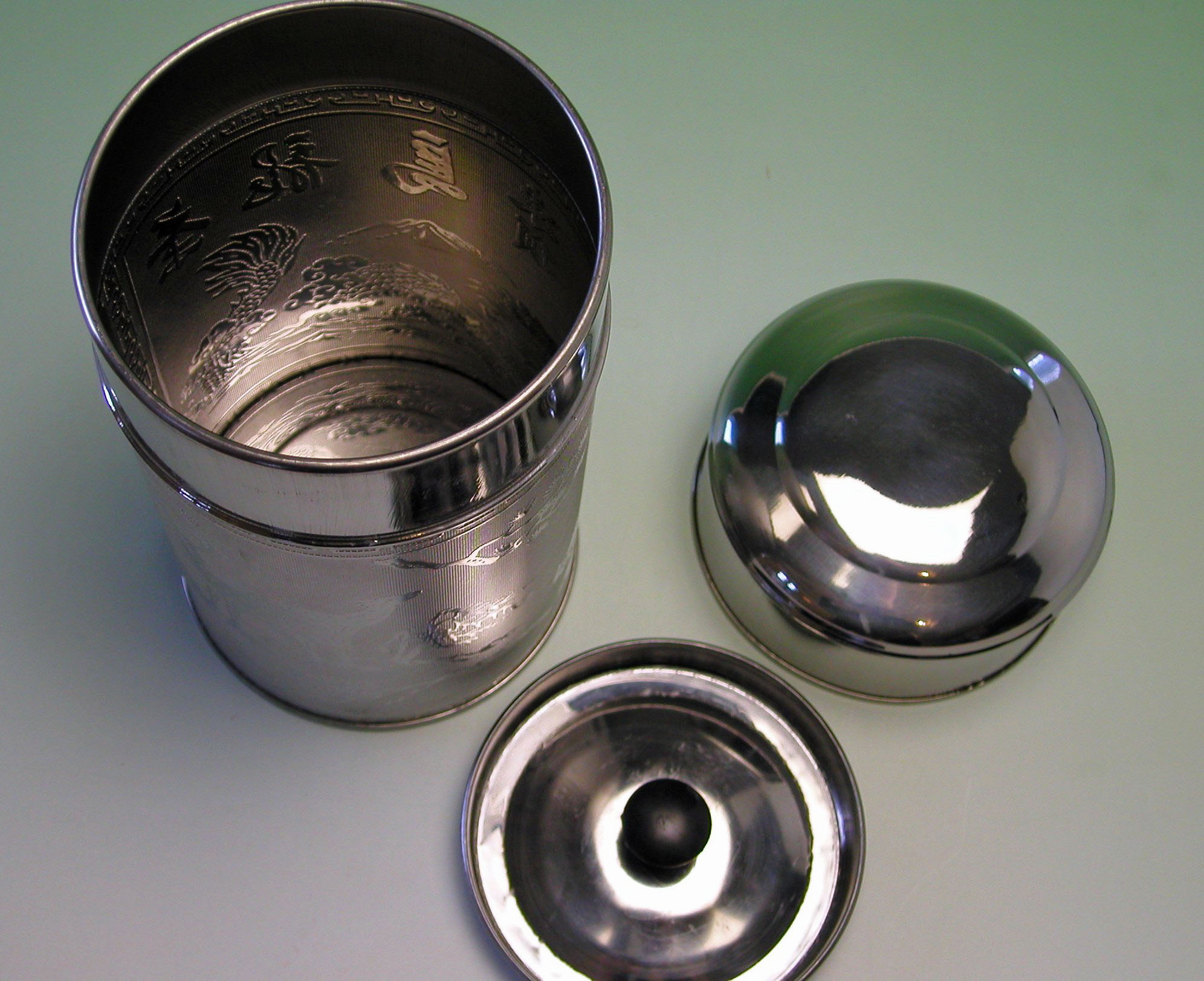 【中国茶具】スチール製茶葉保存容器