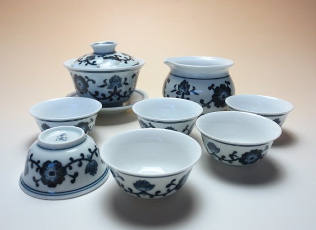 【中国茶器セット】京陶蓋碗茶器セット