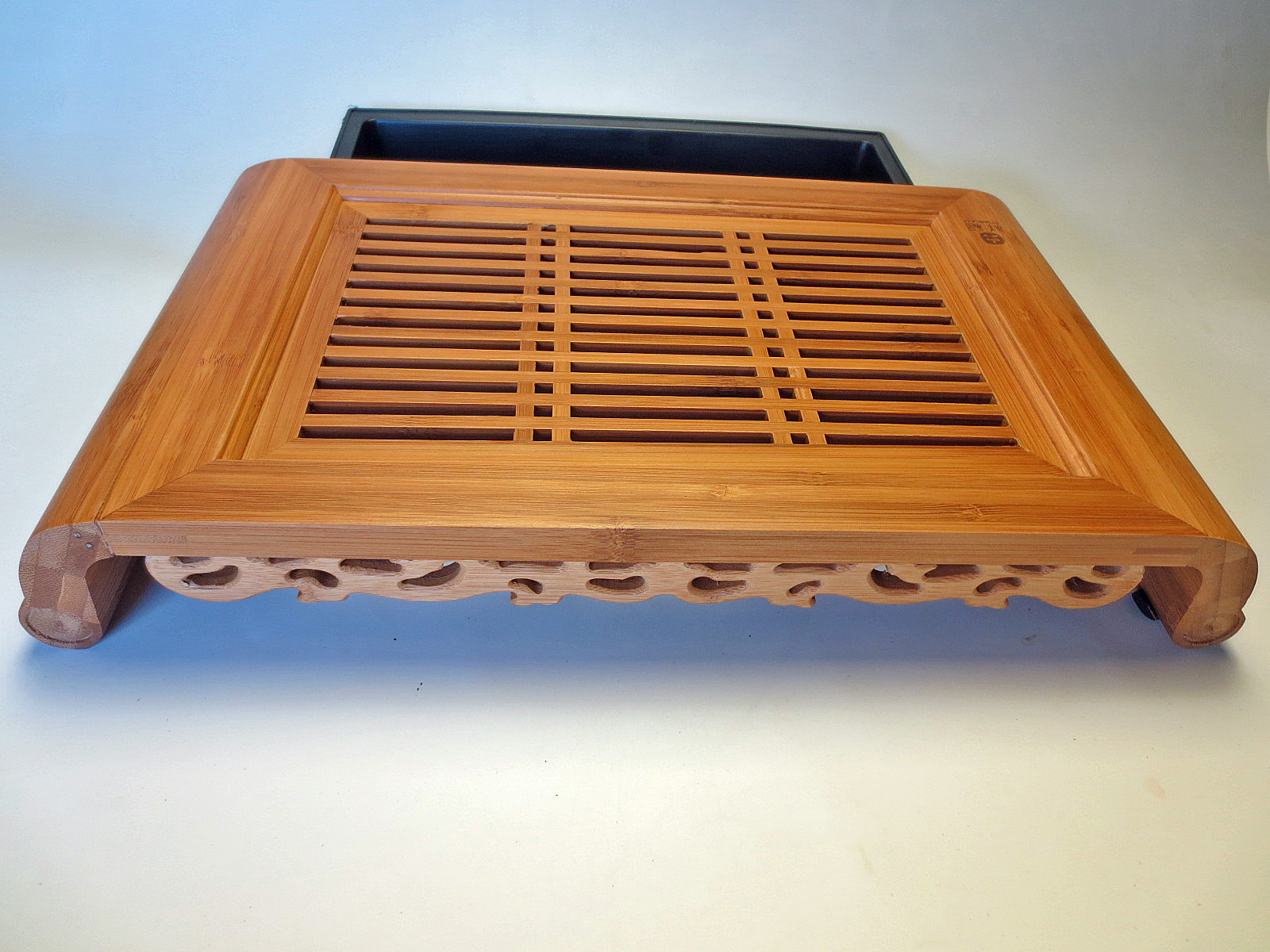 【中国茶具】黒檀製角丸型茶盤